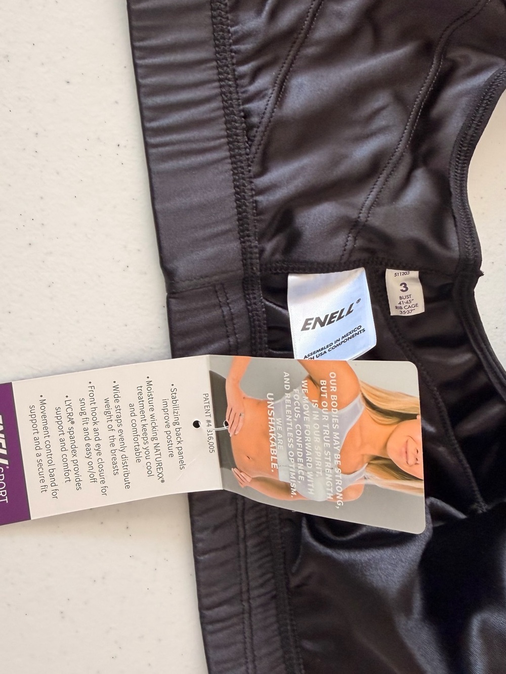 Enell High Support Black Sports Bra - Picture 2 of 3